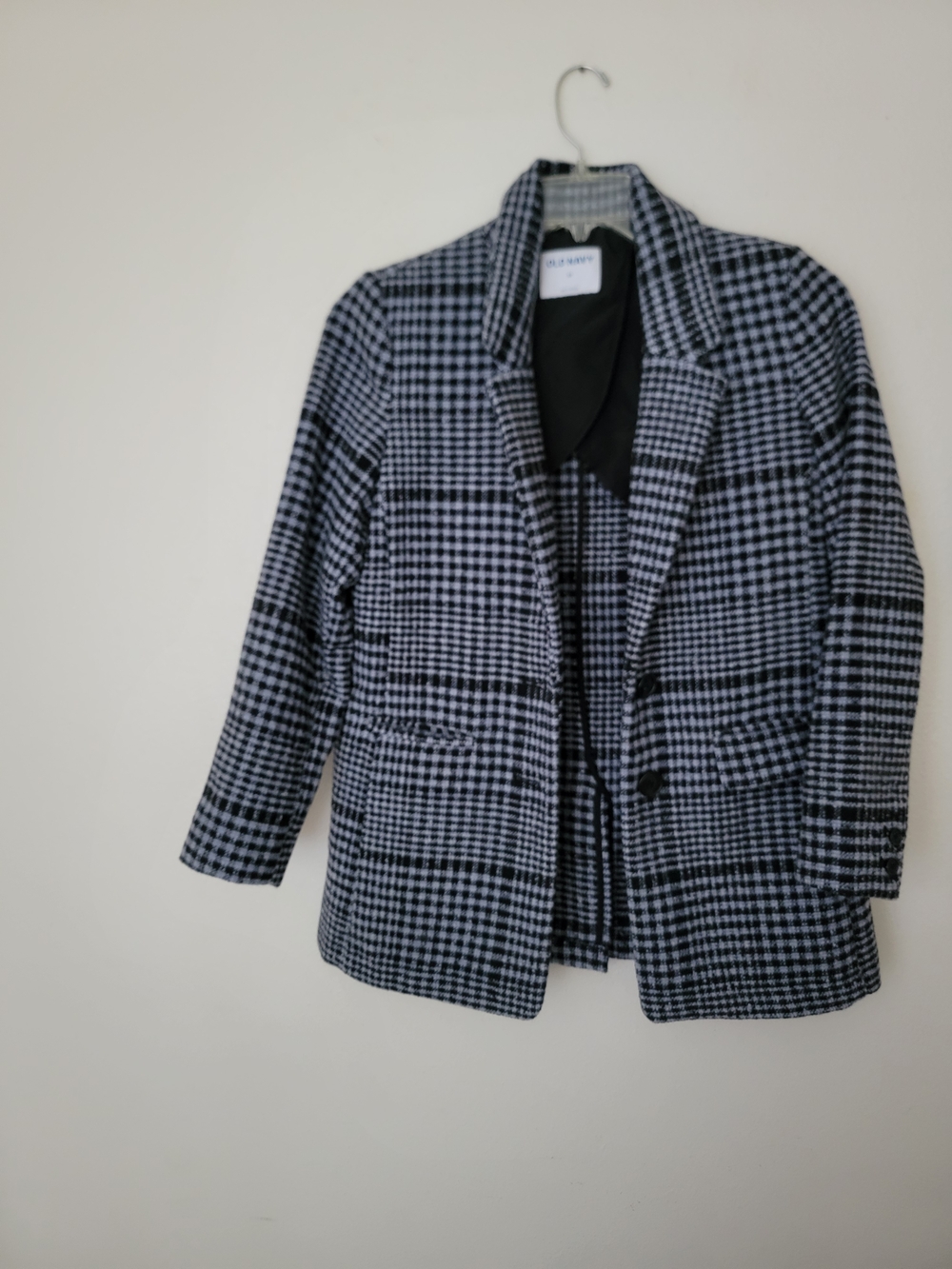 Old Navy Oversized Plaid Soft-Brushed Tweed Blazer